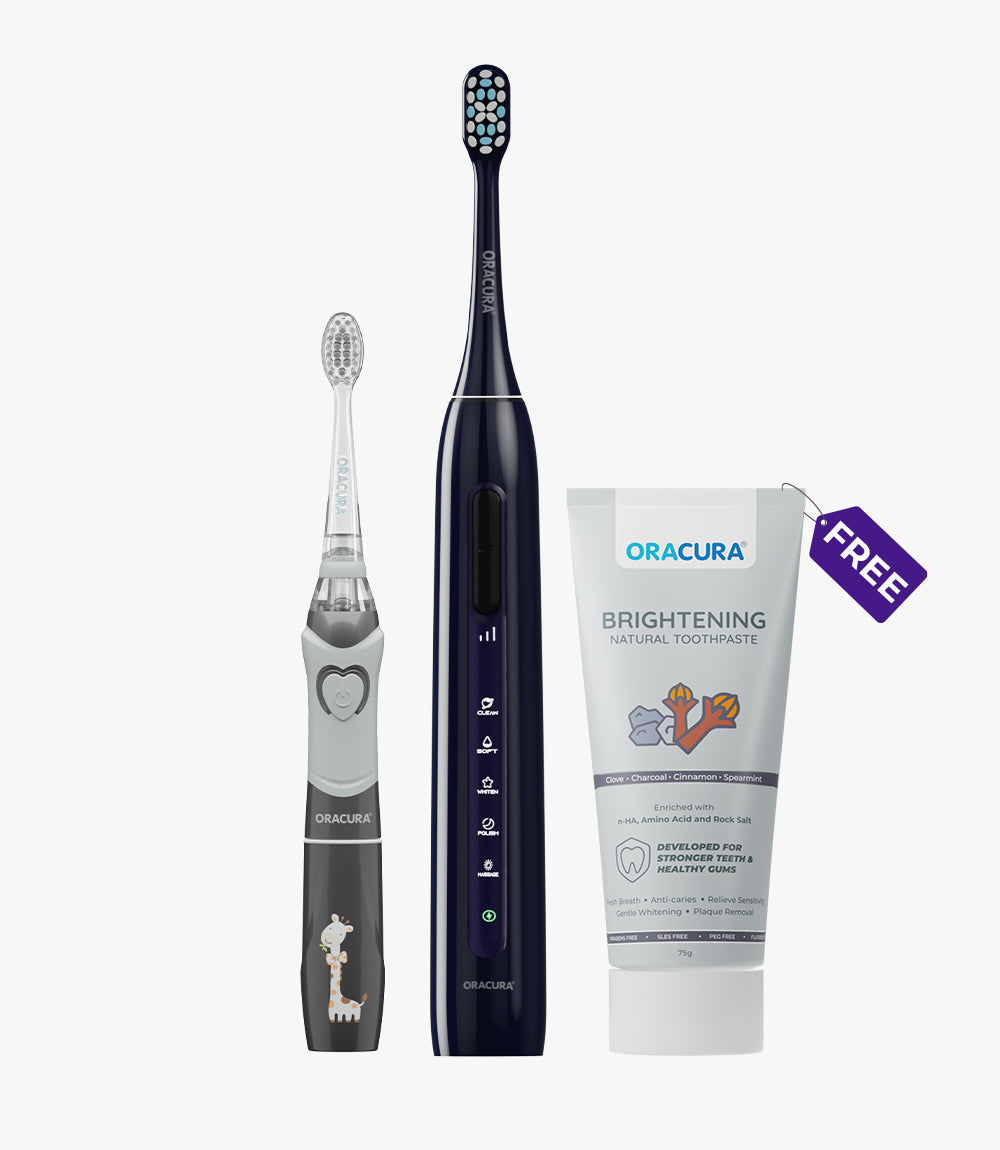 SB300 Sonic Smart® Electric Rechargeable Toothbrush, KSB100 Kids Sonic Electric Toothbrush & Natural Toothpaste Combo