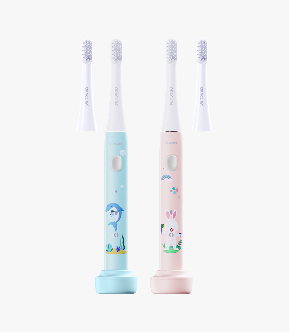 Kid-Friendly Combo KSB200 Kids Sonic Rechargeable Electric Toothbrush with 2 Extra Brush Heads SP