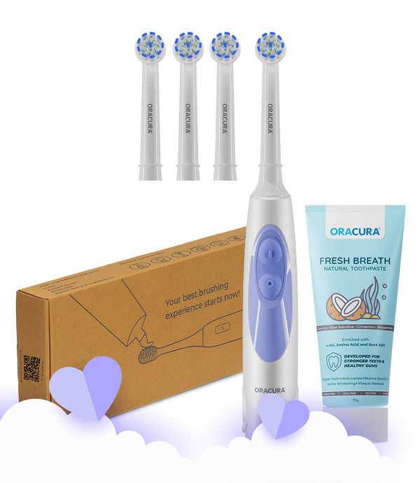 Spin Duo of OB200 Rechargeable Electric Toothbrush & Natural Toothpaste Combo