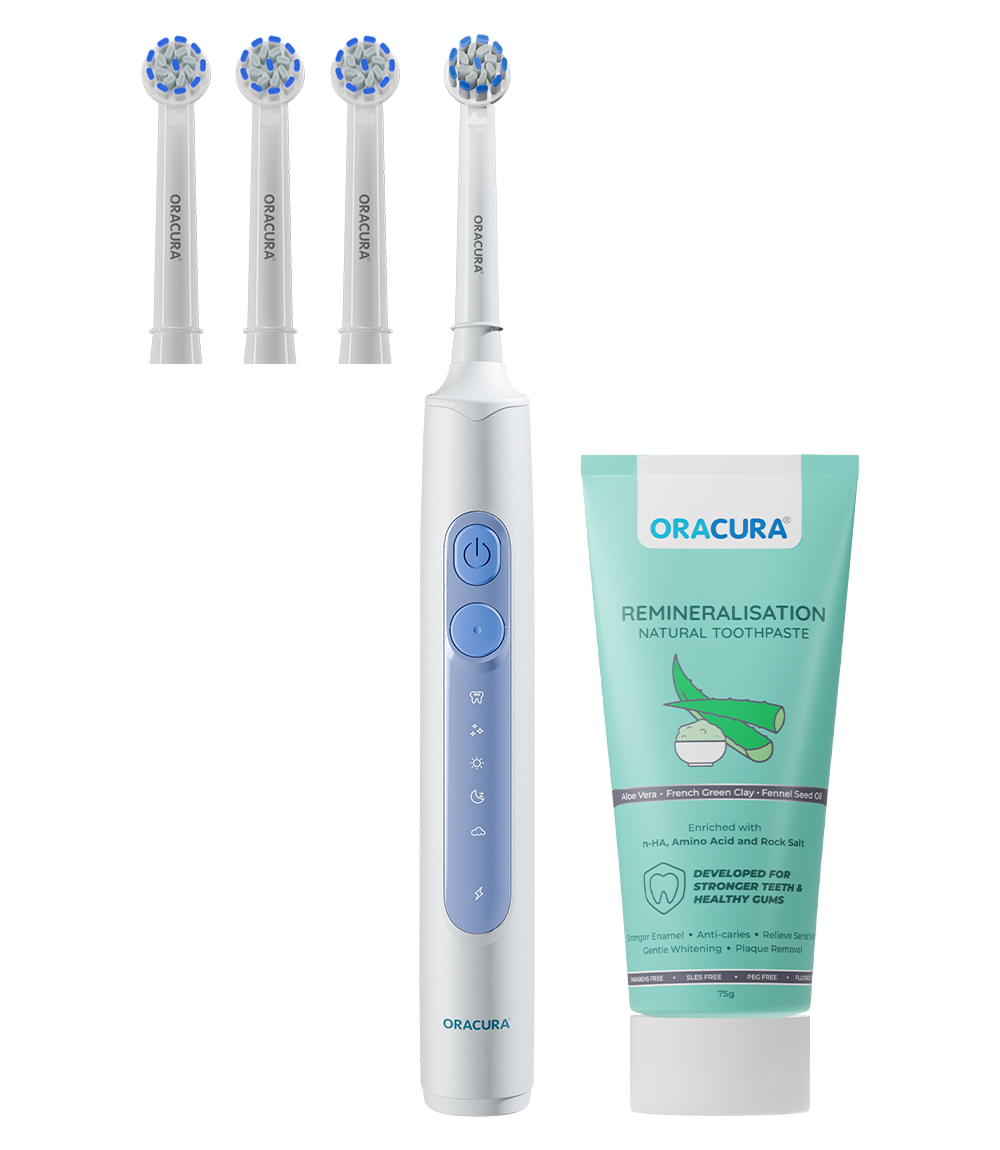 Spin Duo of OB200 Rechargeable Electric Toothbrush & Natural Toothpaste