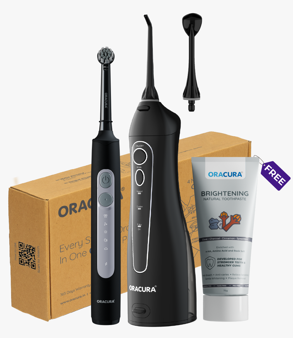 OC150 Smart Water Flosser®, OB200 Oscillating Rechargeable Electric Toothbrush  & Natural Toothpaste