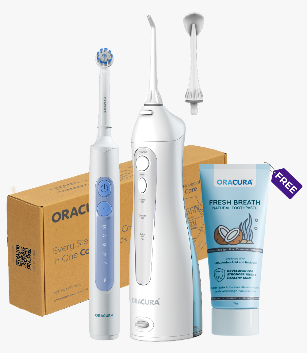 OC150 Smart Water Flosser®, OB200 Oscillating Rechargeable Electric Toothbrush  & Natural Toothpaste