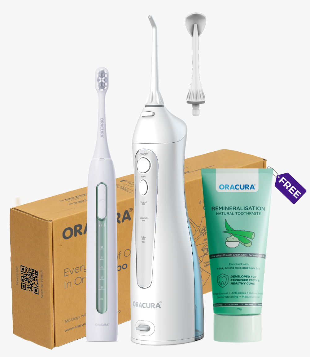 OC150 Smart Water Flosser®, SB300 Sonic Smart® Electric Rechargeable Toothbrush & Natural Toothpaste
