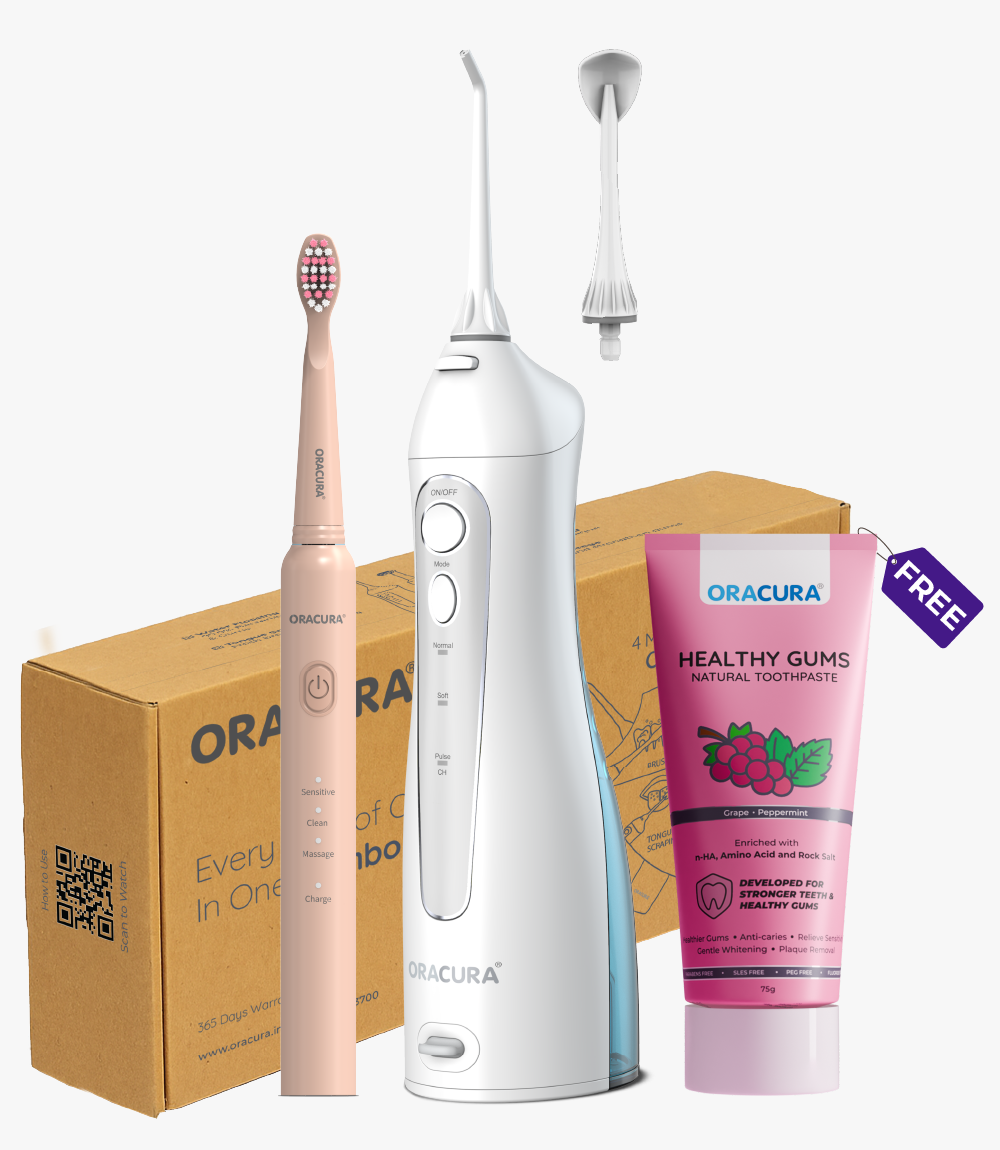 OC150 LITE Smart Water Flosser®, SB200 LITE Rechargeable Electric Toothbrush (Free Hydroxyapatite Toothpaste)