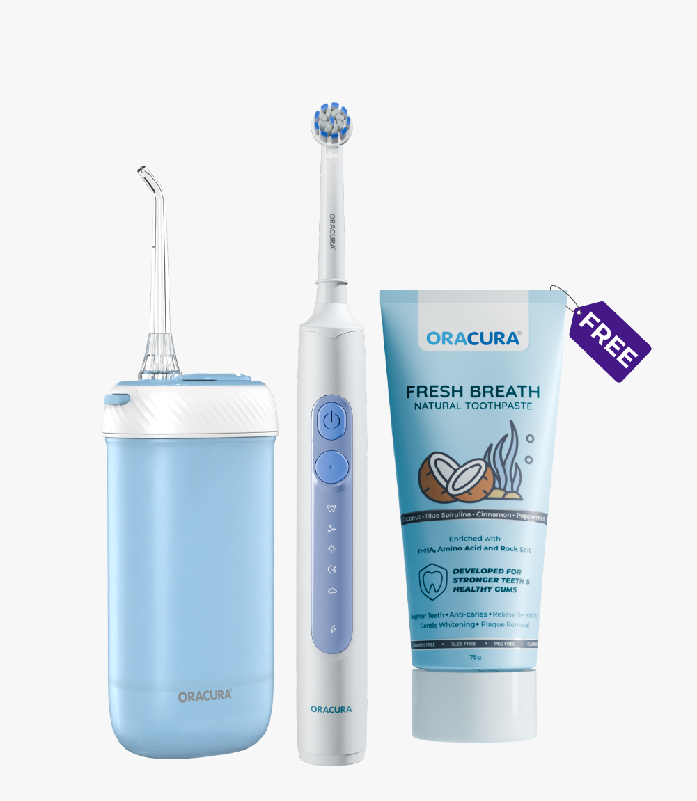 ORACURA® OC180 Smart Water Flosser + OB200 Oscillating Rechargeable Electric Toothbrush Combo