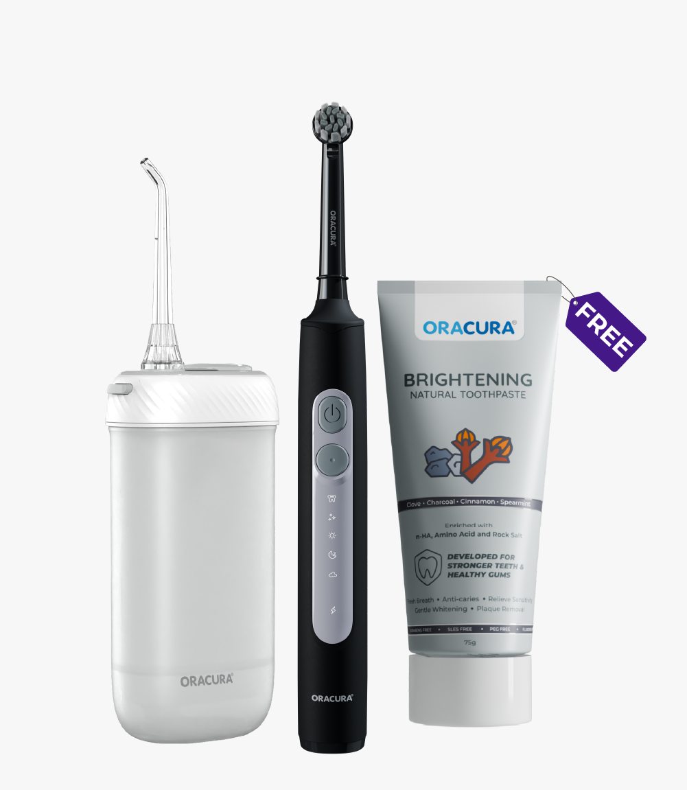 ORACURA® OC180 Smart Water Flosser + OB200 Oscillating Rechargeable Electric Toothbrush Combo