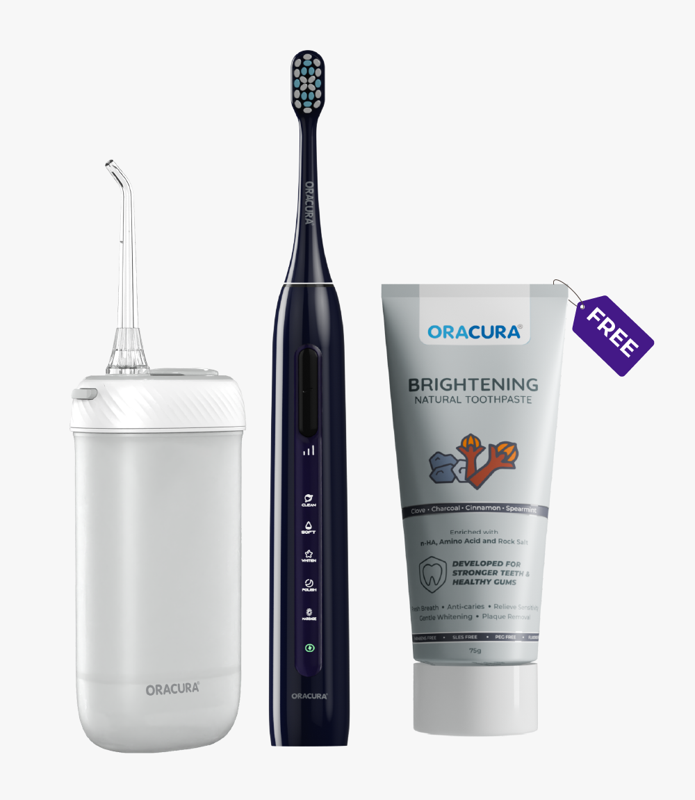 OC180 Compact PLUS® Water Flosser®, SB300 Sonic Smart® Electric Rechargeable Toothbrush & Natural Toothpaste