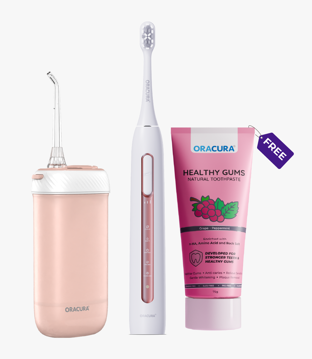 OC180 Compact PLUS® Water Flosser®, SB300 Sonic Smart® Electric Rechargeable Toothbrush & Natural Toothpaste