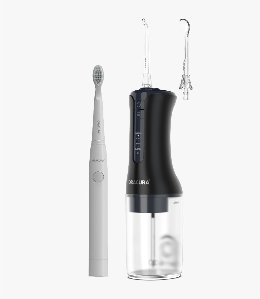 Combo OC300 Smart Pro Water Flosser LITE & SB100 Sonic Lite Electric Battery Operated Toothbrush