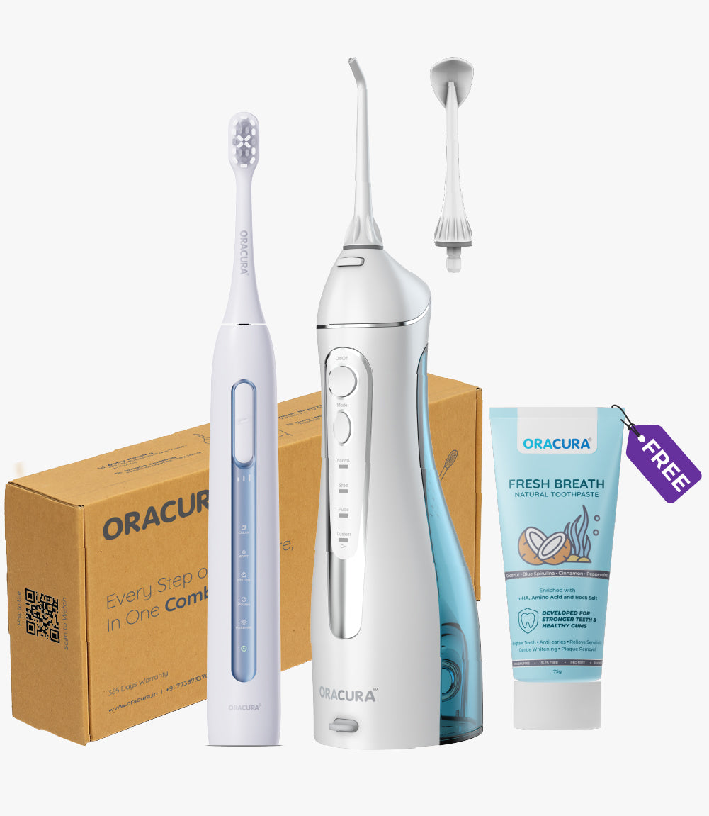 OC200 Smart PLUS® Water Flosser, SB300 Sonic Smart® Electric Rechargeable Toothbrush & Natural Toothpaste