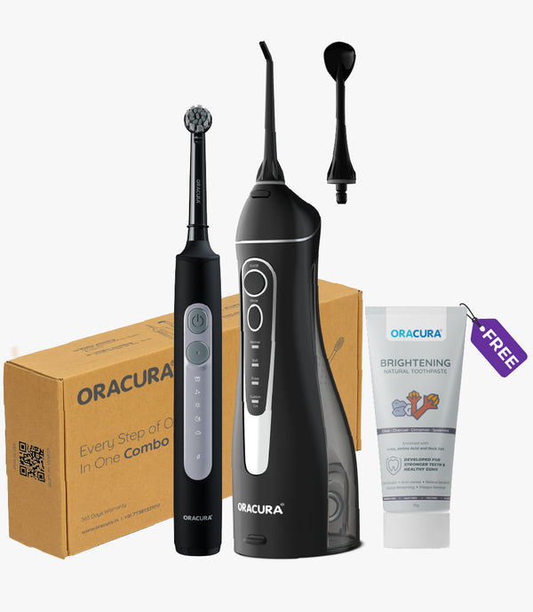 ORACURA® OC200 Smart Plus Water Flosser + OB200 Oscillating Rechargeable Electric Toothbrush Combo