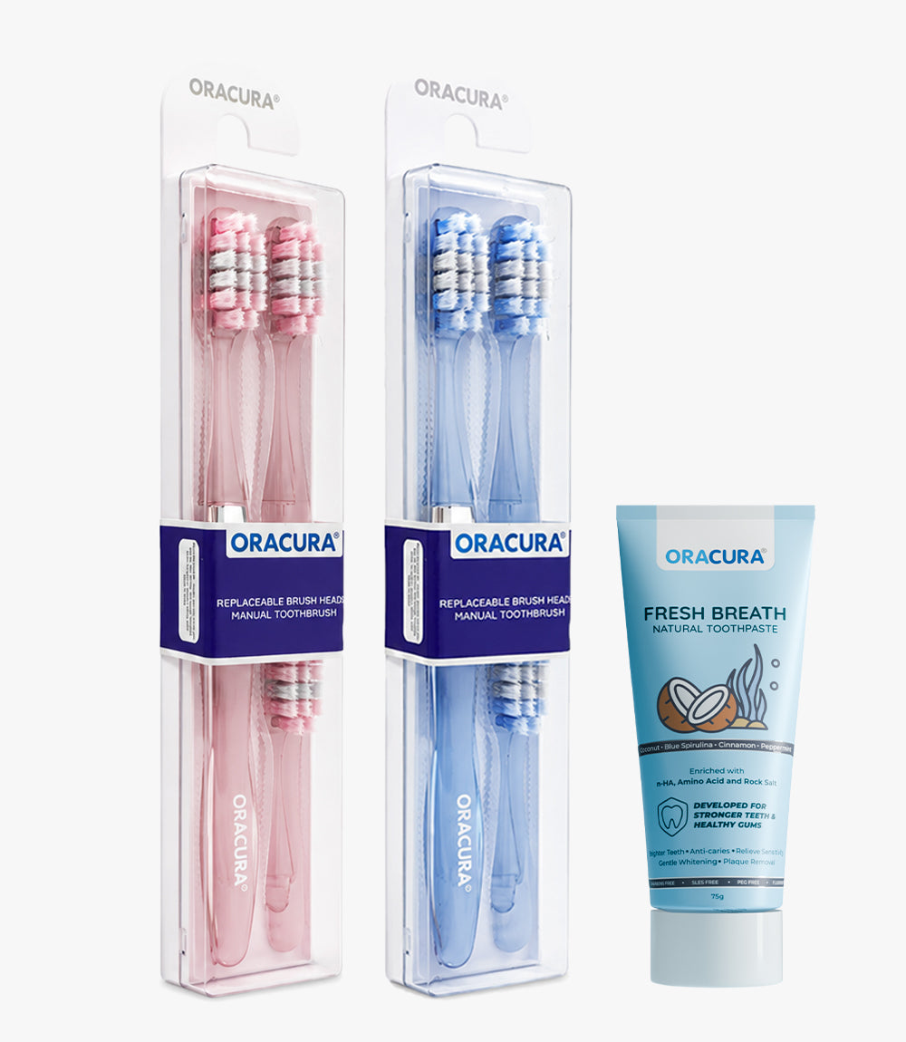 MB100 Replaceable Brushheads Manual Toothbrush
