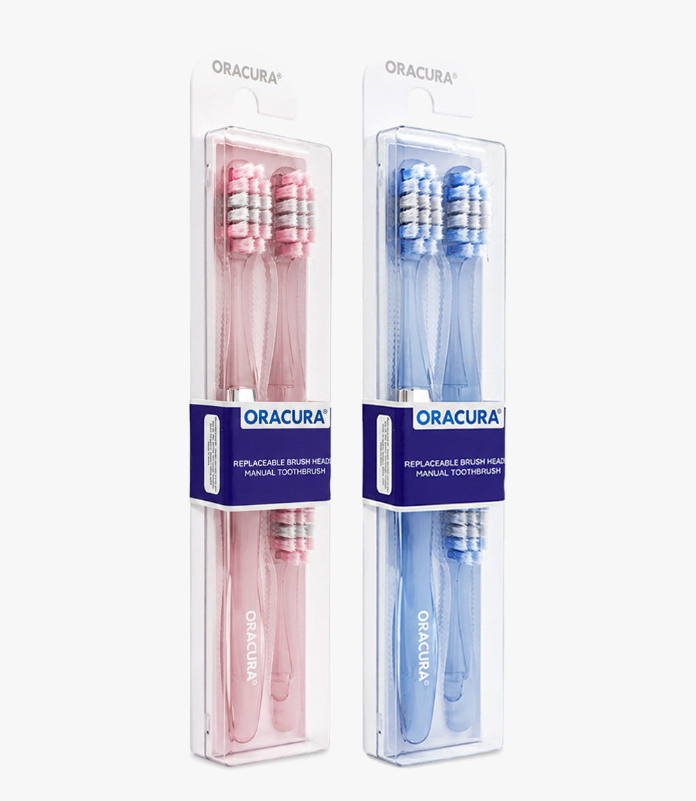MB100 Replaceable Brushheads Manual Toothbrush - Pack of 2