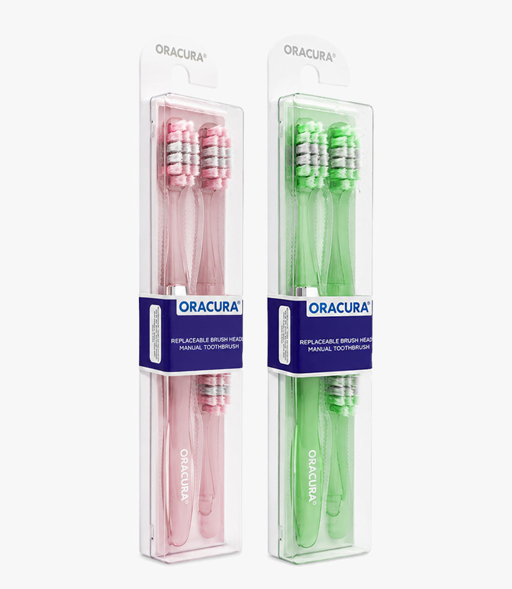 MB100 Replaceable Brushheads Manual Toothbrush - Pack of 2