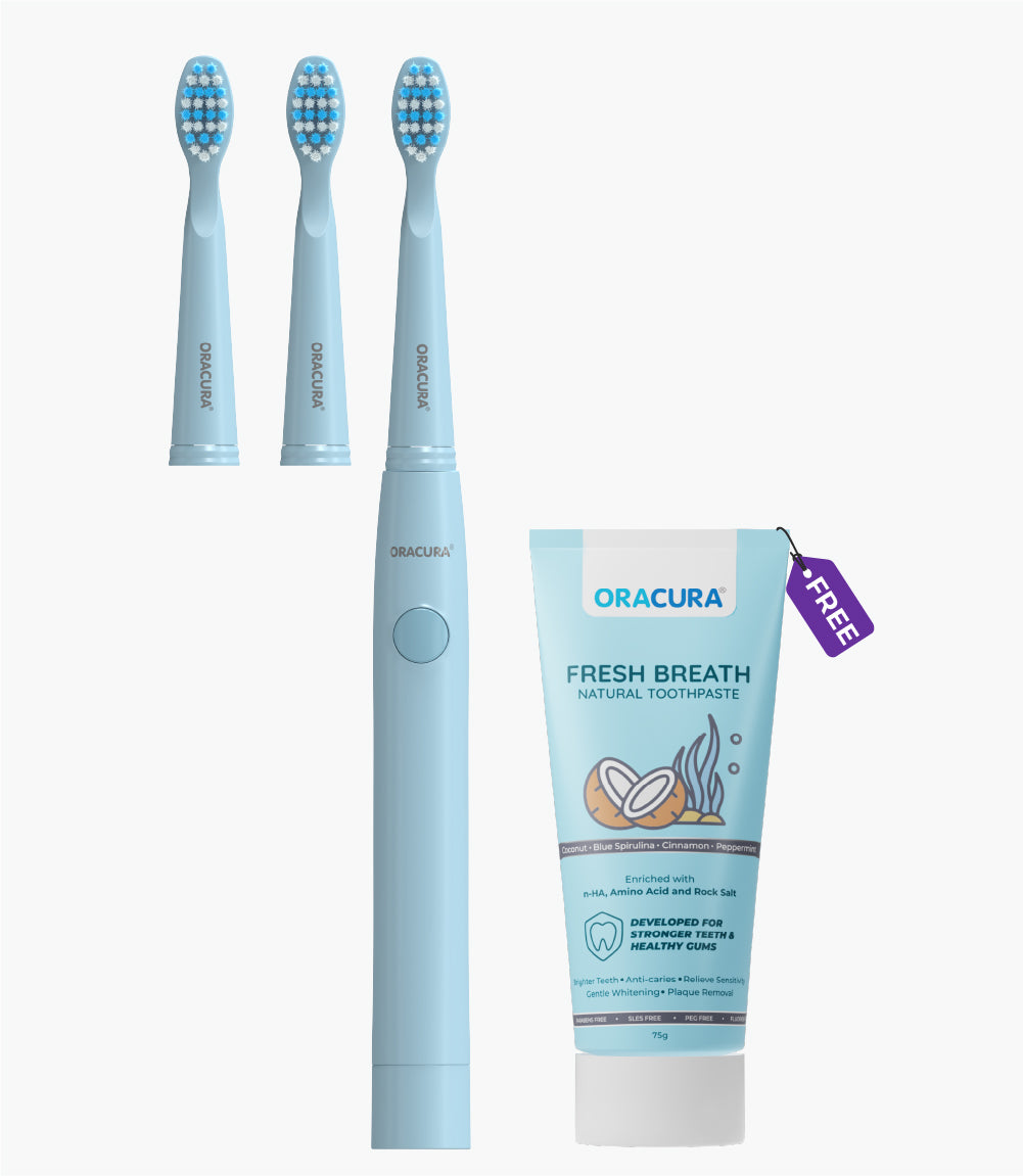 Sonic Duo of SB100 Electric Toothbrush & Natural Toothpaste with 2 Brush heads Combo