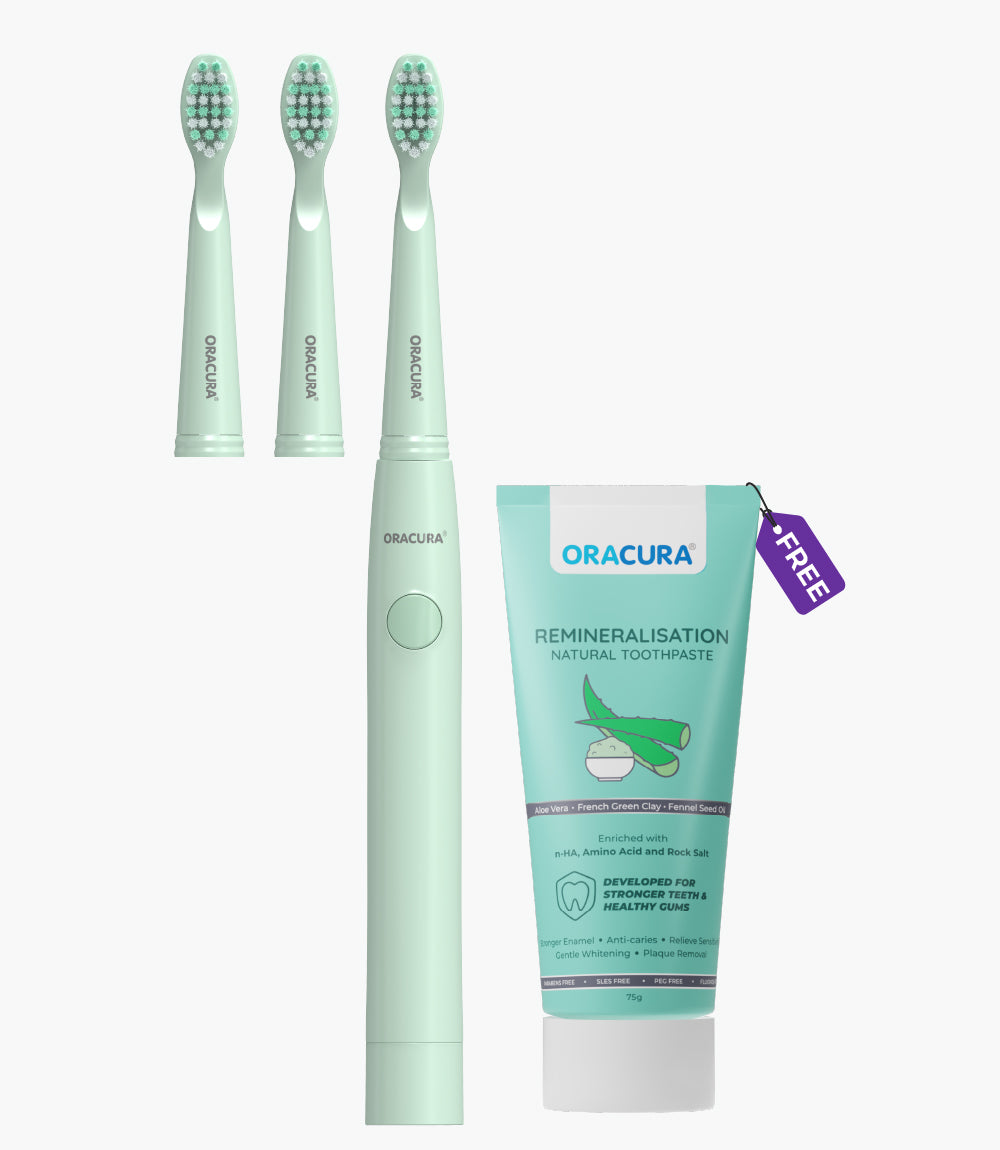 Sonic Duo of SB100 Electric Toothbrush & Natural Toothpaste with 2 Brush heads Combo