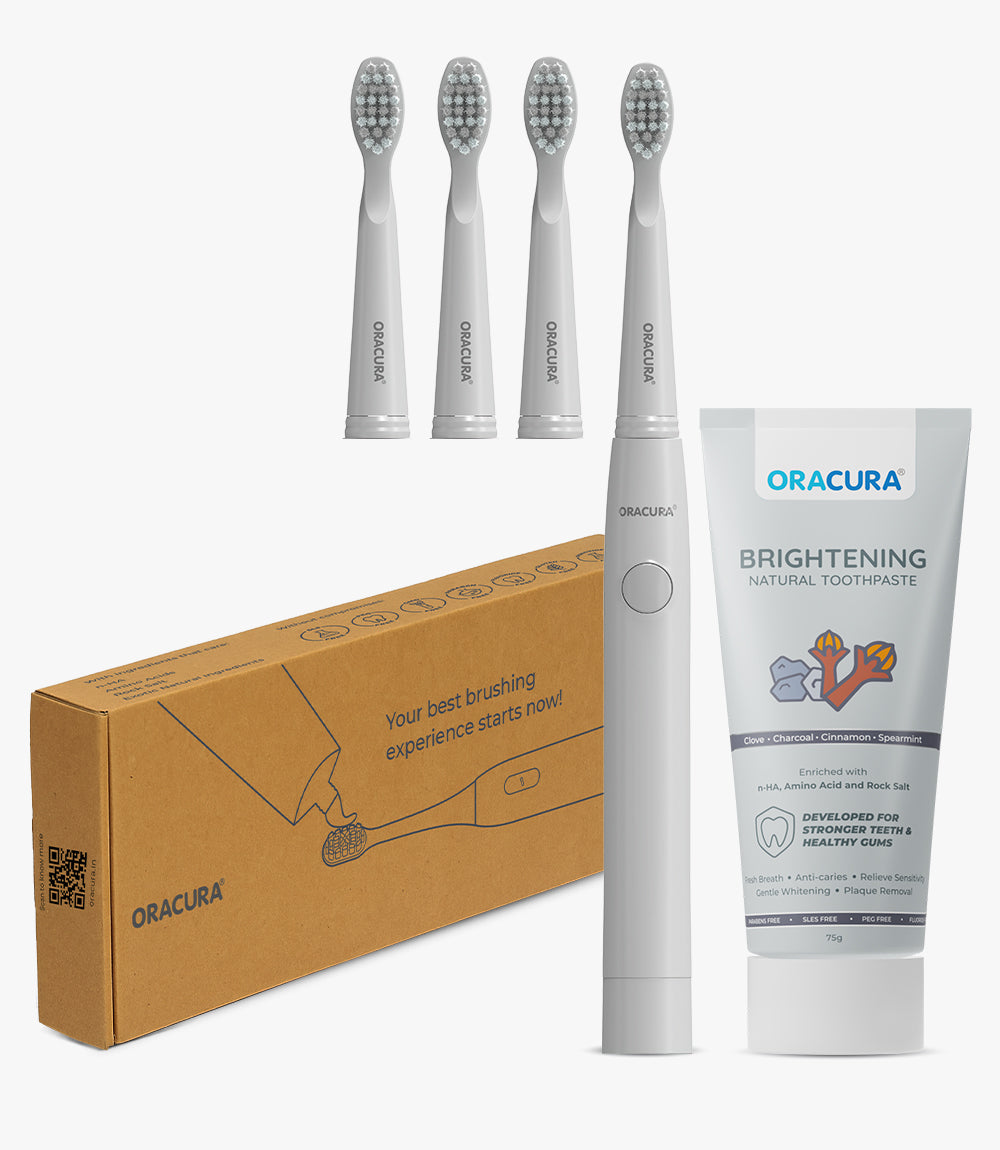 Sonic Duo of SB100 Electric Toothbrush & Natural Toothpaste with 3 Brush heads