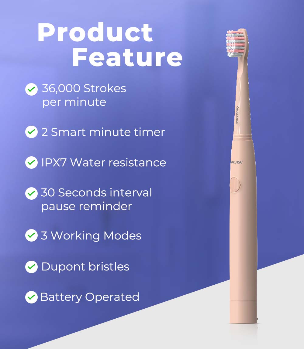 SB100 Sonic Lite Electric Battery Operated Toothbrush