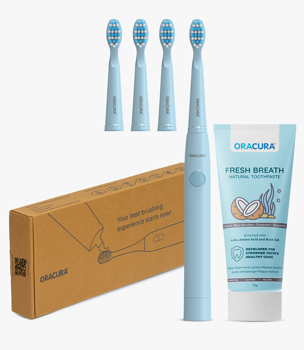 Sonic Duo of SB100 Electric Toothbrush & Natural Toothpaste with 3 Brush heads