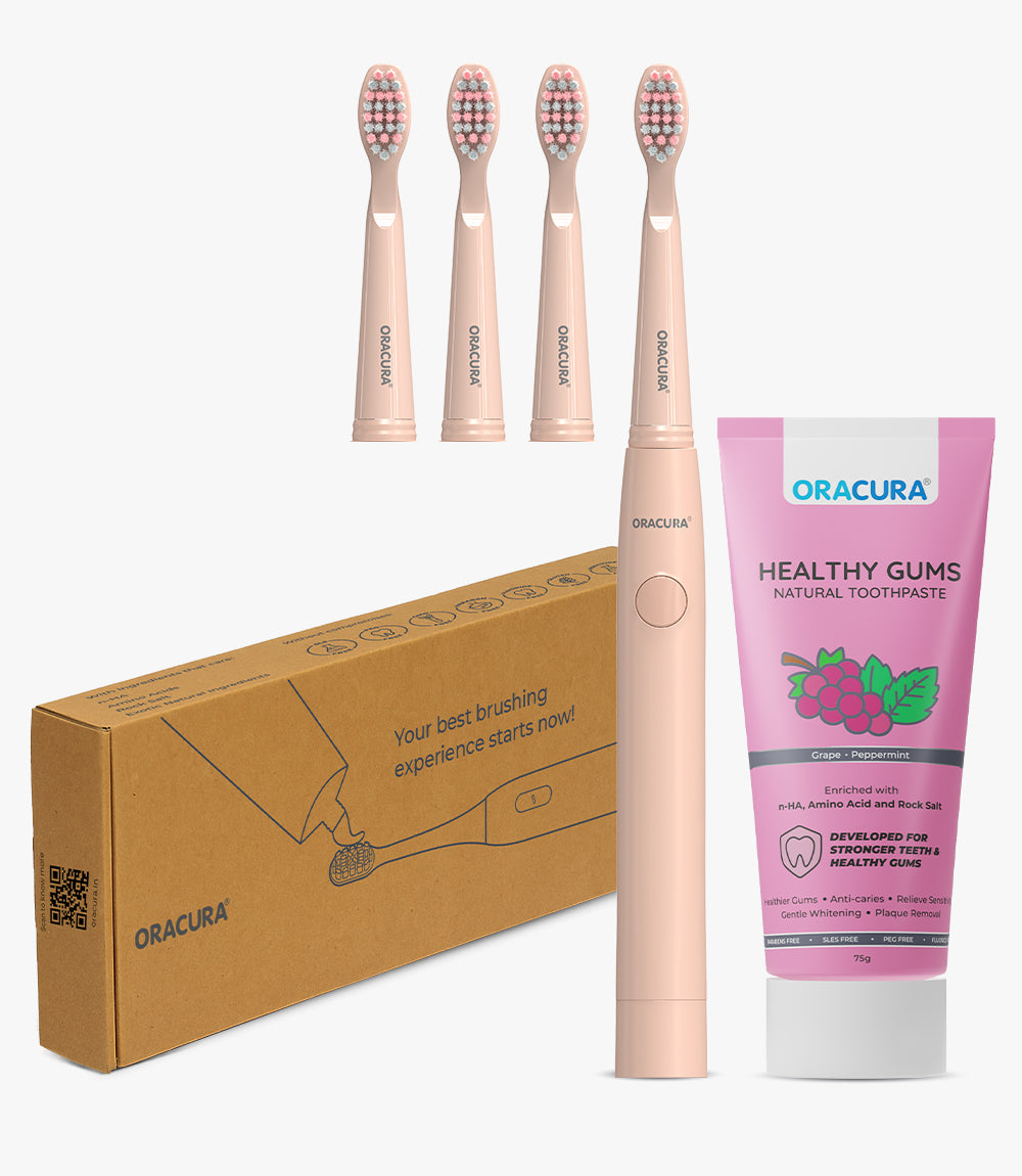 Sonic Duo of SB100 Electric Toothbrush & Natural Toothpaste with 3 Brush heads