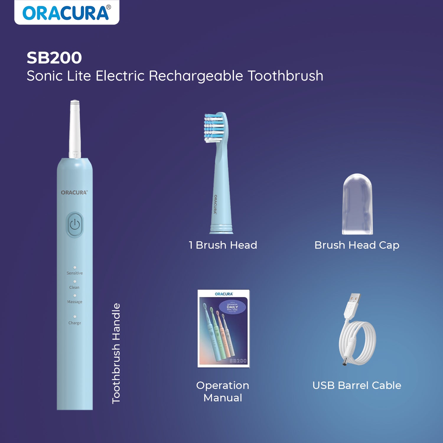 SB200 BeginCare Sonic Rechargeable Electric Toothbrush