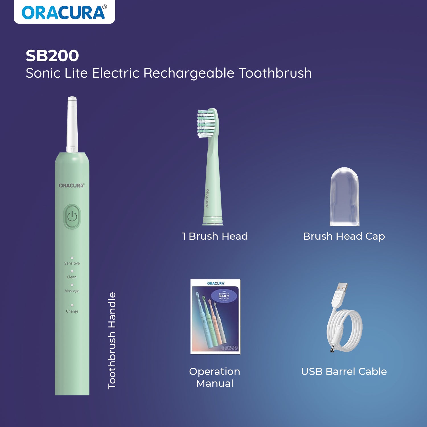 SB200 BeginCare Sonic Rechargeable Electric Toothbrush