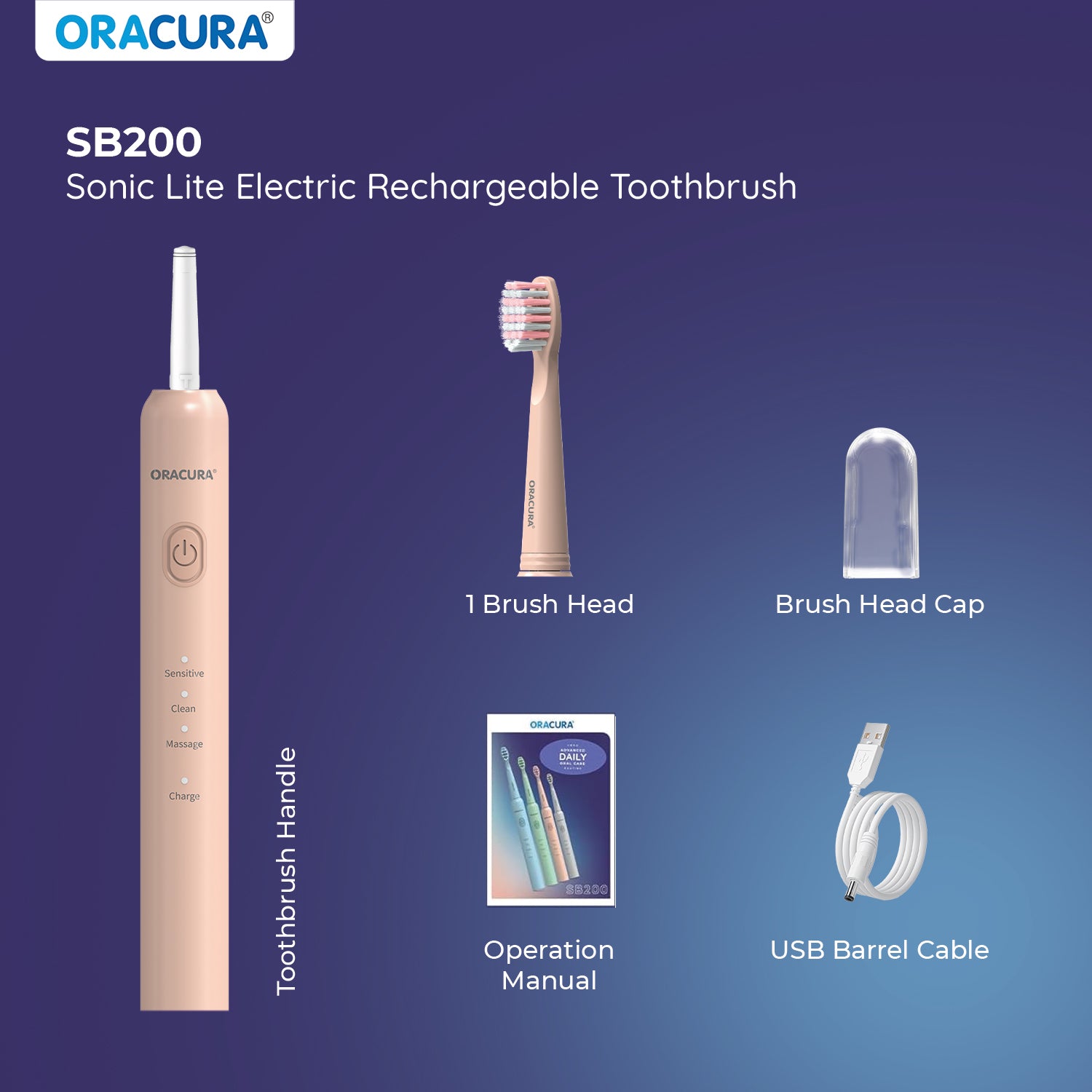 SB200 BeginCare Sonic Rechargeable Electric Toothbrush