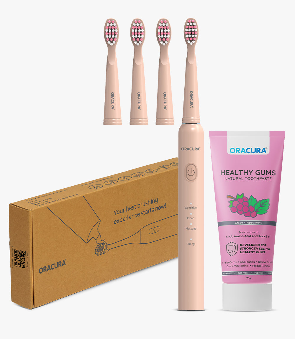 Sonic Duo of SB200 Electric Toothbrush & Natural Toothpaste with 3 Brush Heads