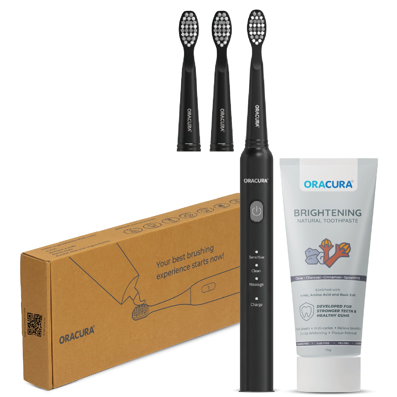 Sonic Duo of SB200 Electric Toothbrush & Natural Toothpaste with 2 Brush heads Combo