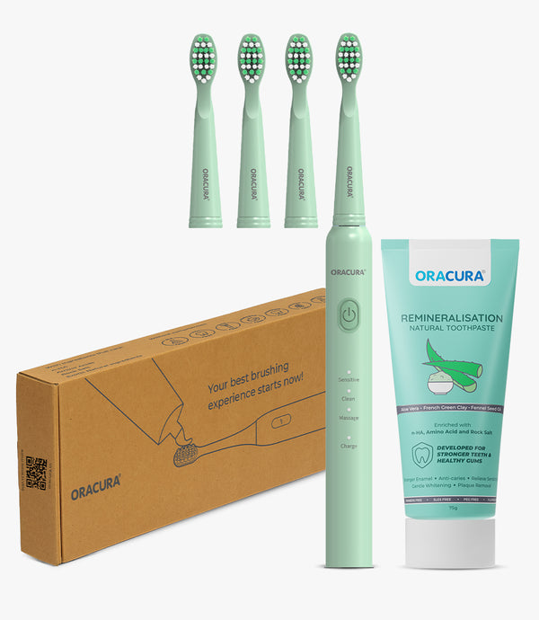 Sonic Duo of SB200 Electric Toothbrush & Natural Toothpaste with 3 Brush heads