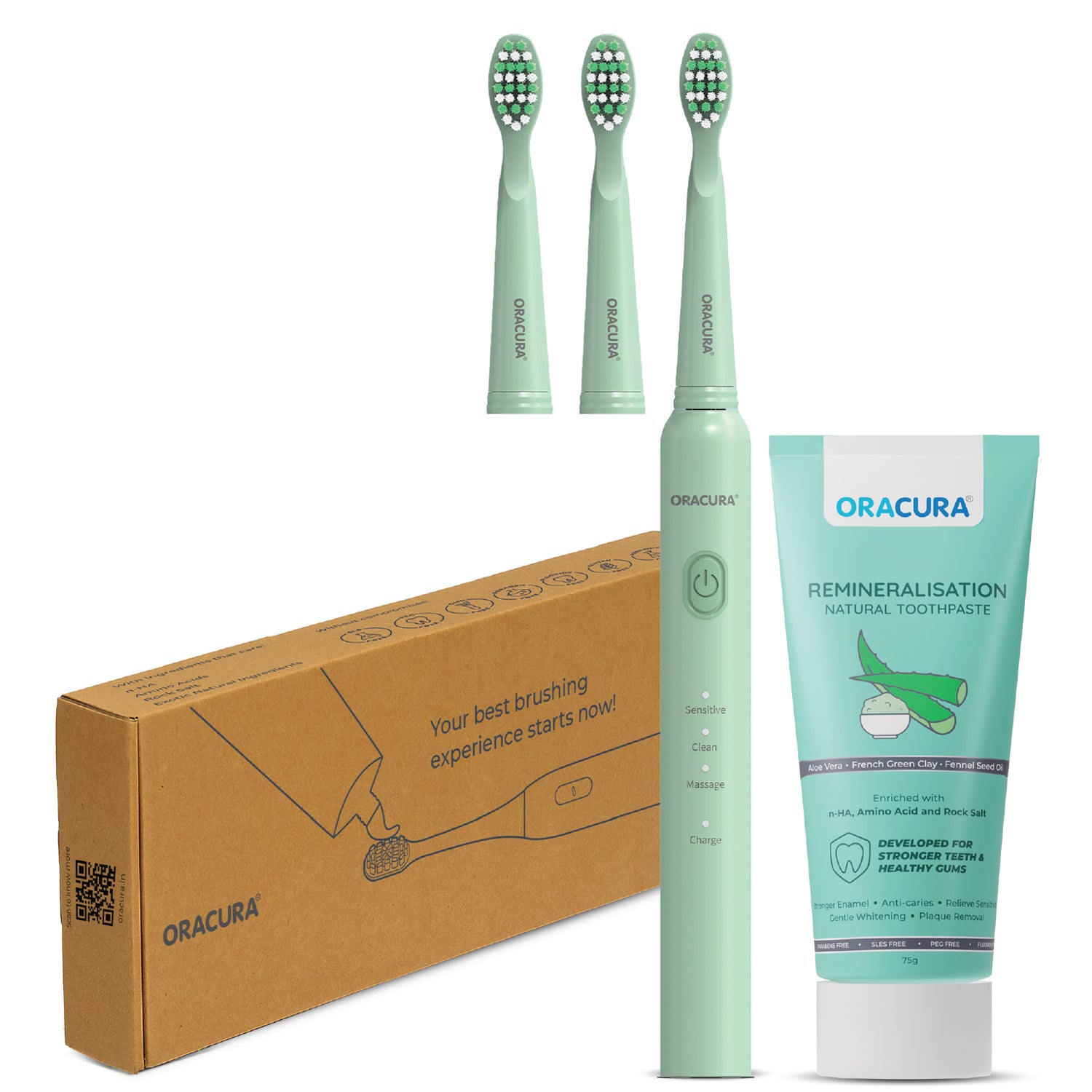 Sonic Duo of SB200 Electric Toothbrush & Natural Toothpaste with 2 Brush heads Combo