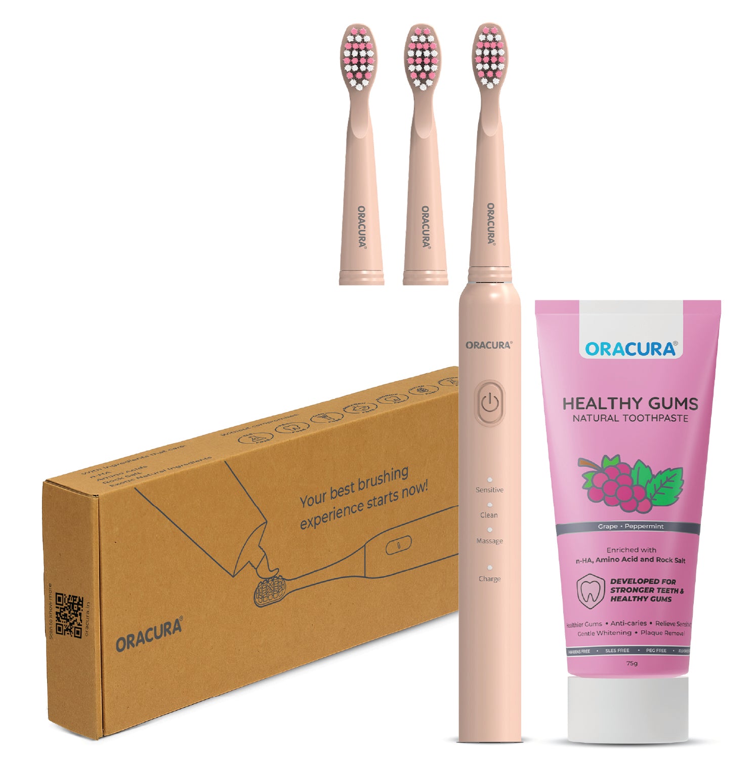 Sonic Duo of SB200 Electric Toothbrush & Natural Toothpaste with 2 Brush heads Combo