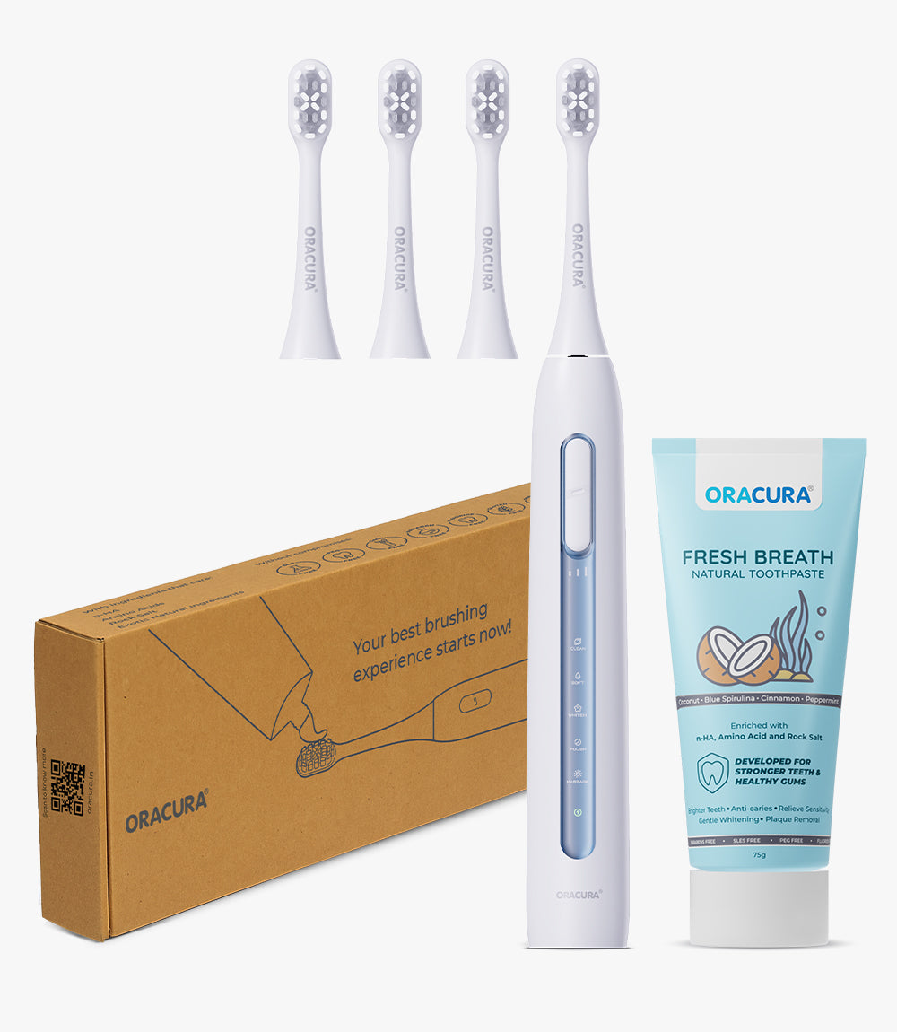 Sonic Duo of SB300 Electric Toothbrush & Natural Toothpaste with 3 Brush Heads