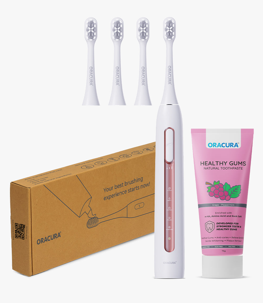 Sonic Duo of SB300 Electric Toothbrush & Natural Toothpaste with 3 Brush Heads