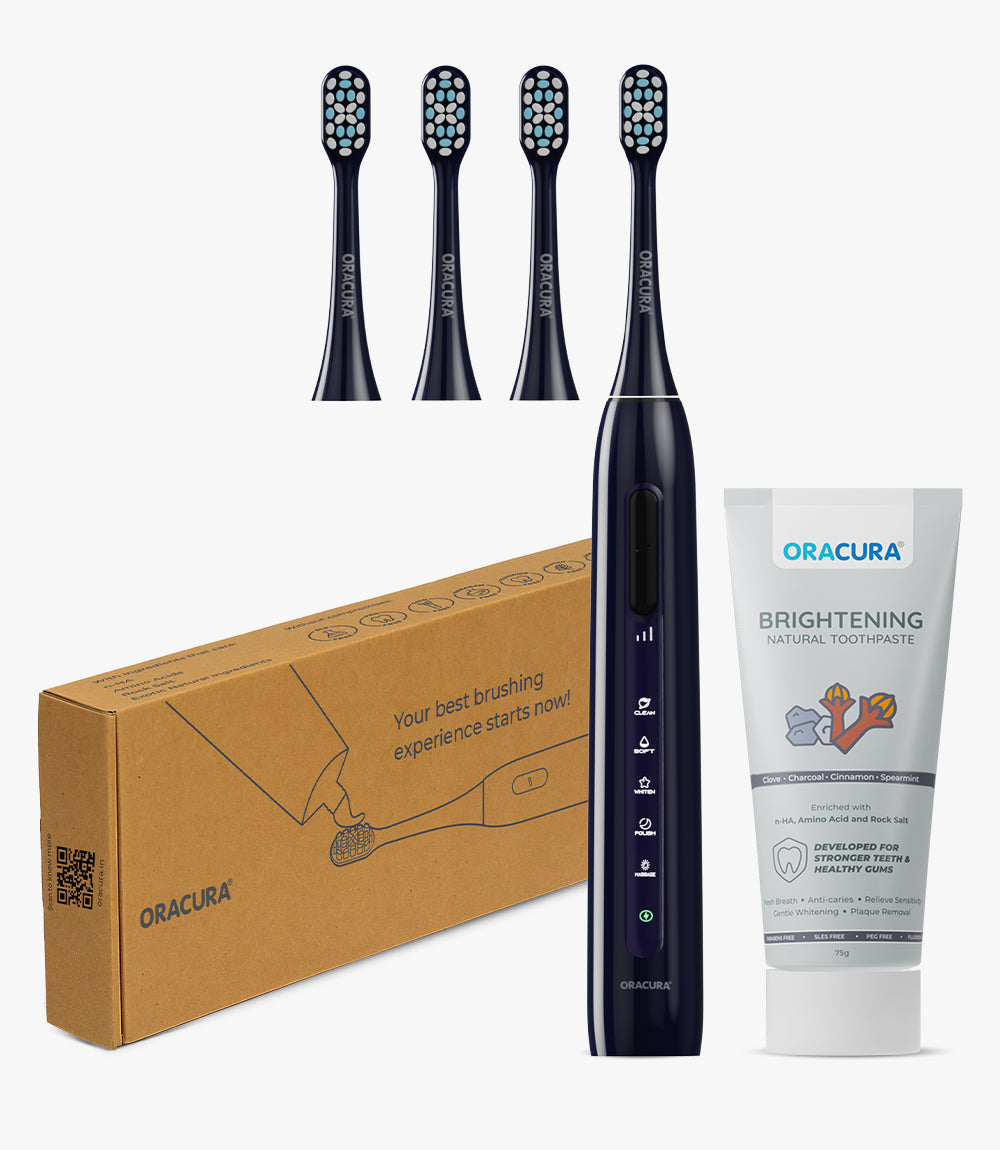 Sonic Duo of SB300 Electric Toothbrush & Natural Toothpaste with 3 Brush heads