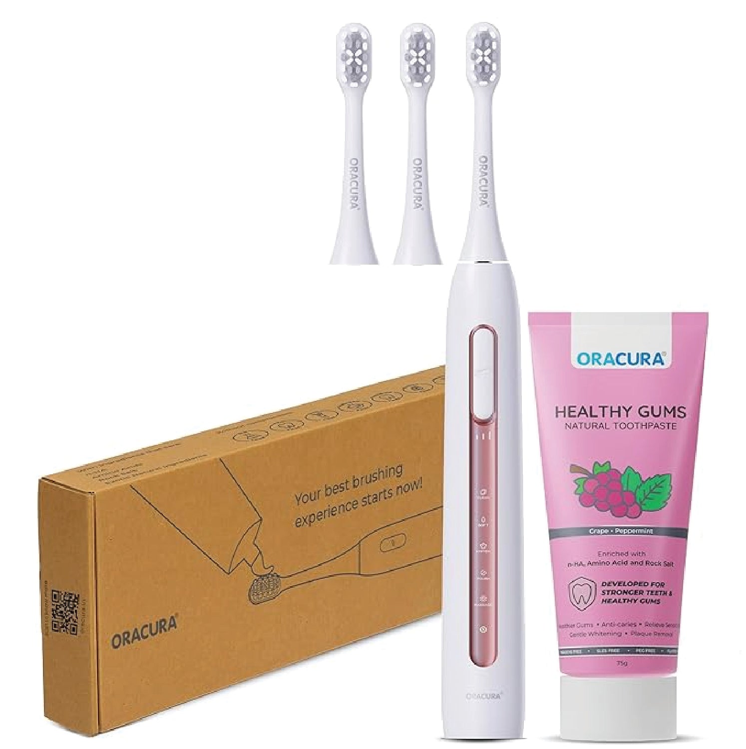 Sonic Duo of SB300 Electric Toothbrush & Natural Toothpaste with 3 Brush heads Combo
