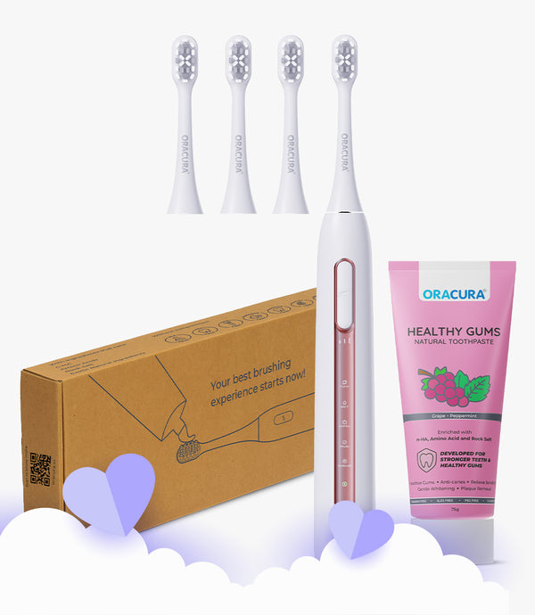 Sonic Duo of SB300 Electric Toothbrush & Natural Toothpaste with 3 Brush heads Combo