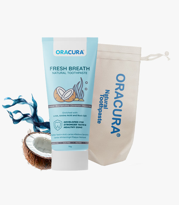 ORACURA Fresh Breath Natural Toothpaste (Coconut & Blue Spirulina)