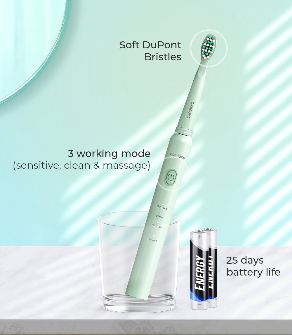 ORACURA® Daily Care Combo OC450 Countertop Smart Water Flosser® & SB100 Sonic Lite Battery Operated Electric Toothbrush & SB200 Sonic Lite Electric Rechargeable Toothbrush