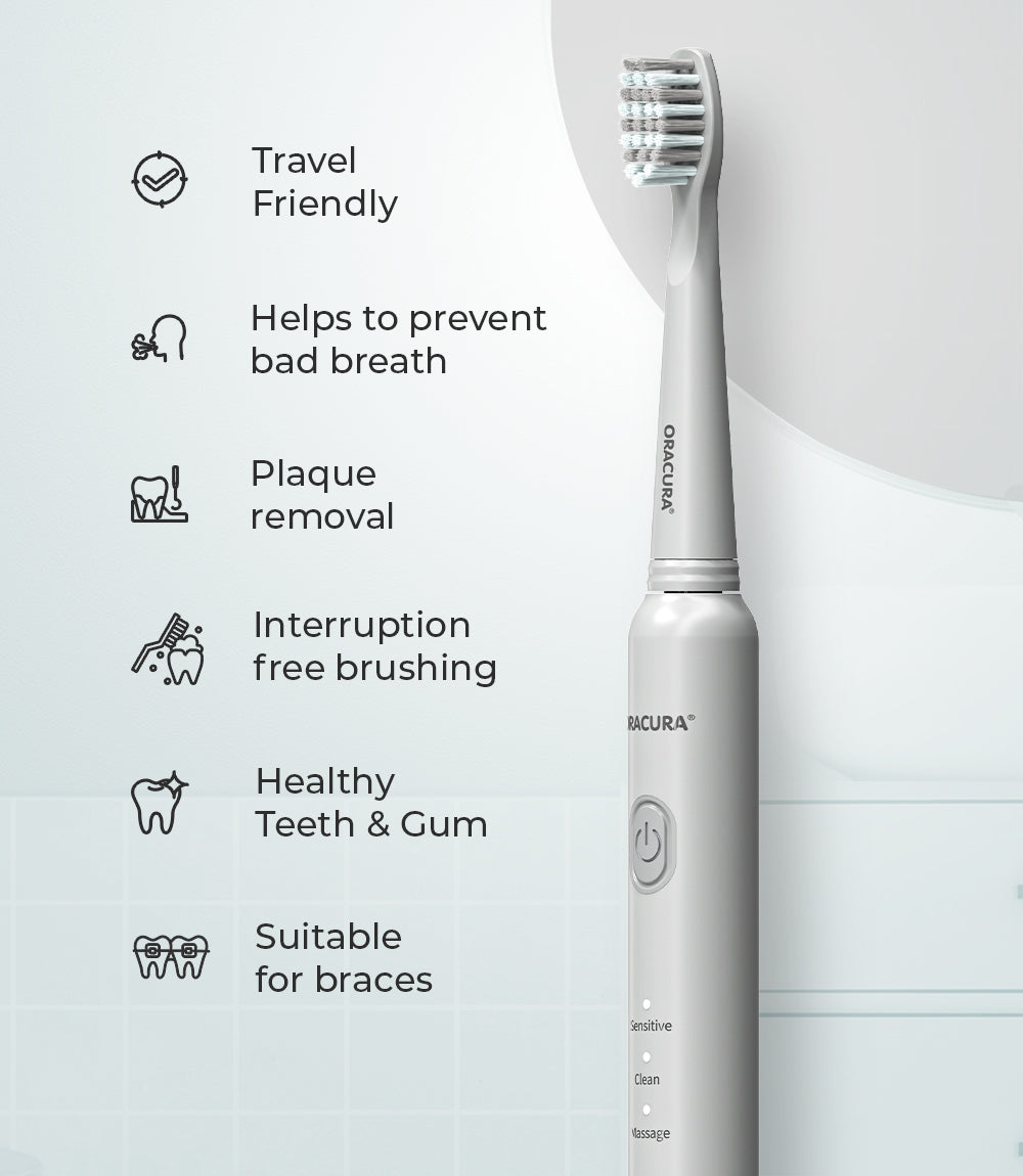 ORACURA® Daily Care Combo OC450 Countertop Smart Water Flosser® & SB100 Sonic Lite Battery Operated Electric Toothbrush & SB200 Sonic Lite Electric Rechargeable Toothbrush