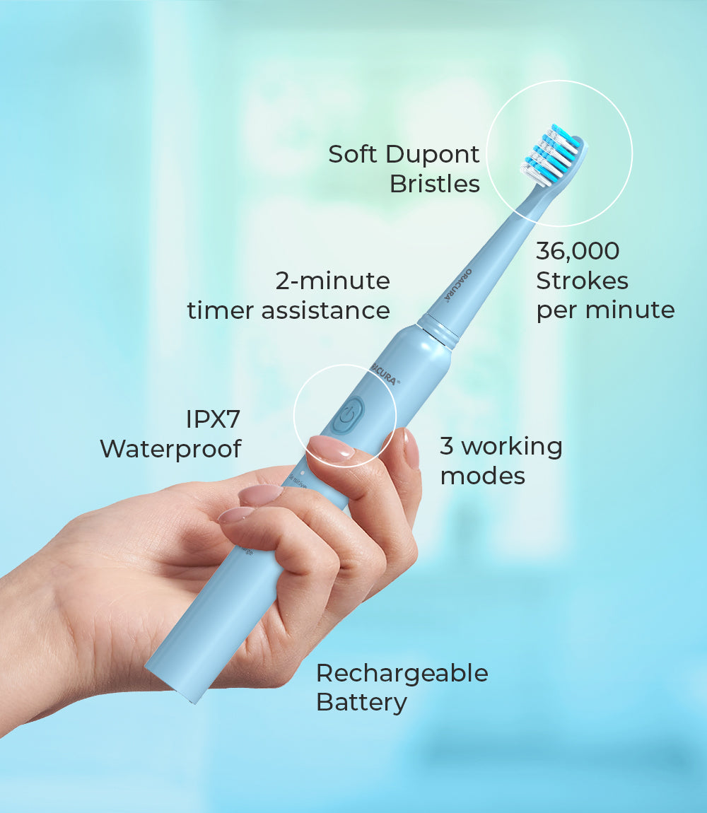 SB200 Sonic Lite Electric Rechargeable Toothbrush Combo with 2 Extra Brush Heads
