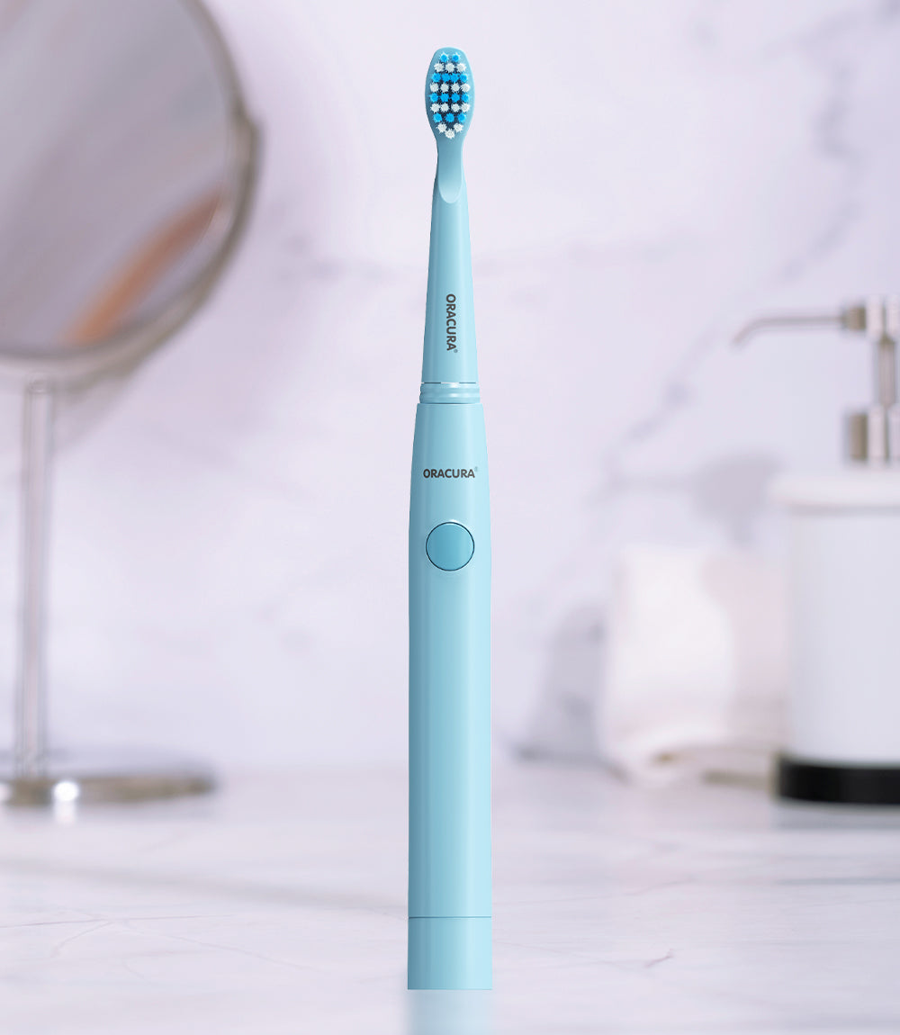 Portable SB100 Sonic Lite Battery Operated Electric Toothbrush Combo with 2 Extra Brush Heads