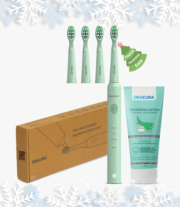 Sonic Duo of SB200 Electric Toothbrush & Natural Toothpaste with 3 Brush heads