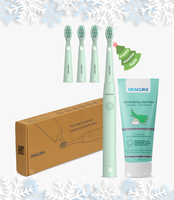 Sonic Duo of SB100 Electric Toothbrush & Natural Toothpaste with 3 Brush heads
