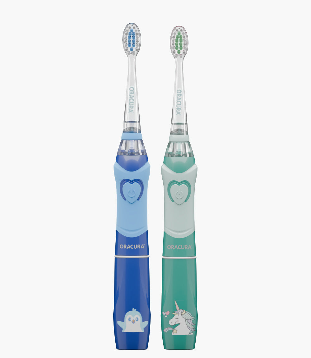 Twin Kid Combo of KSB100 Kids Sonic Battery Operated Electric Toothbrush