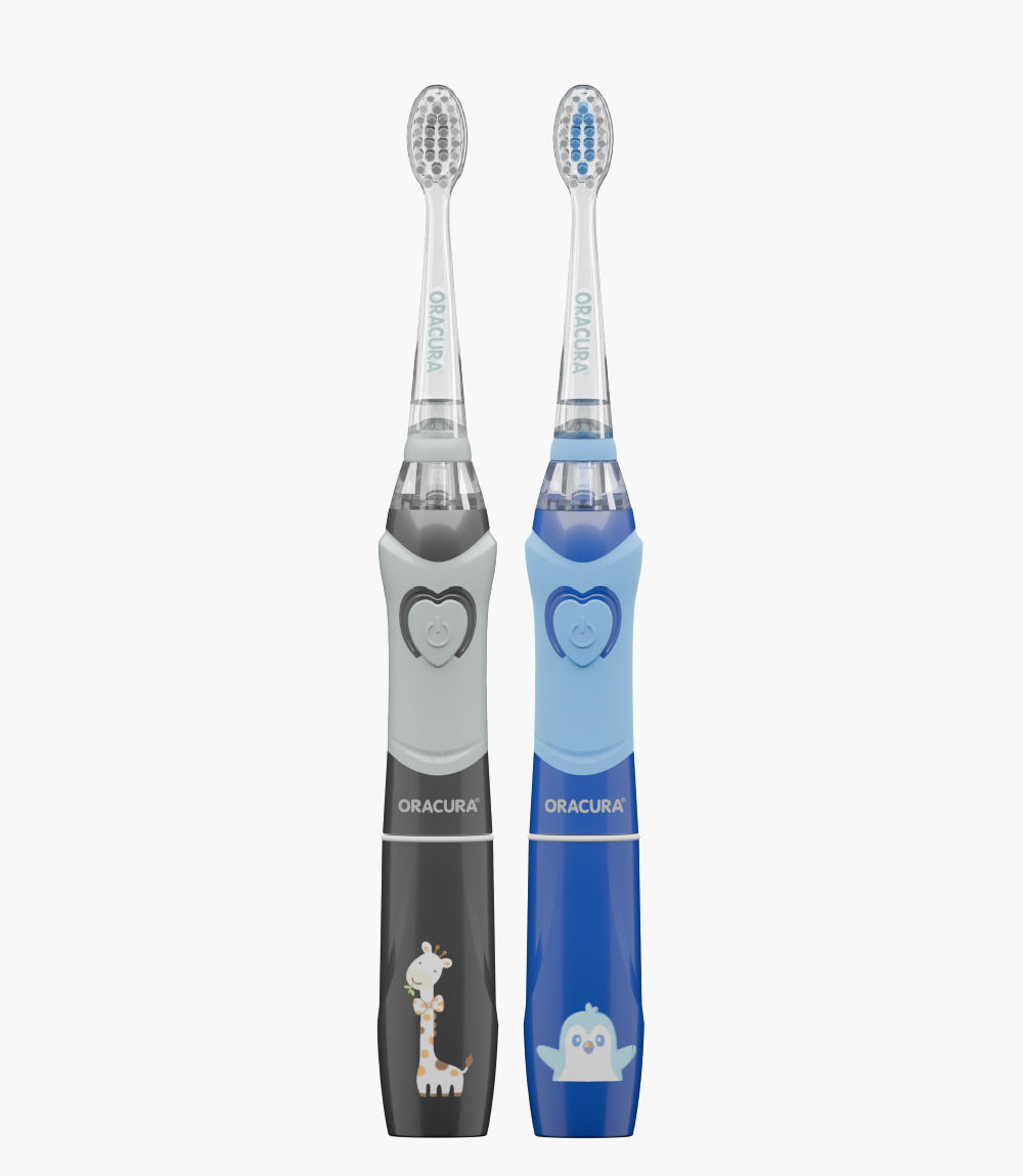 Twin Kid Combo of KSB100 Kids Sonic Battery Operated Electric Toothbrush