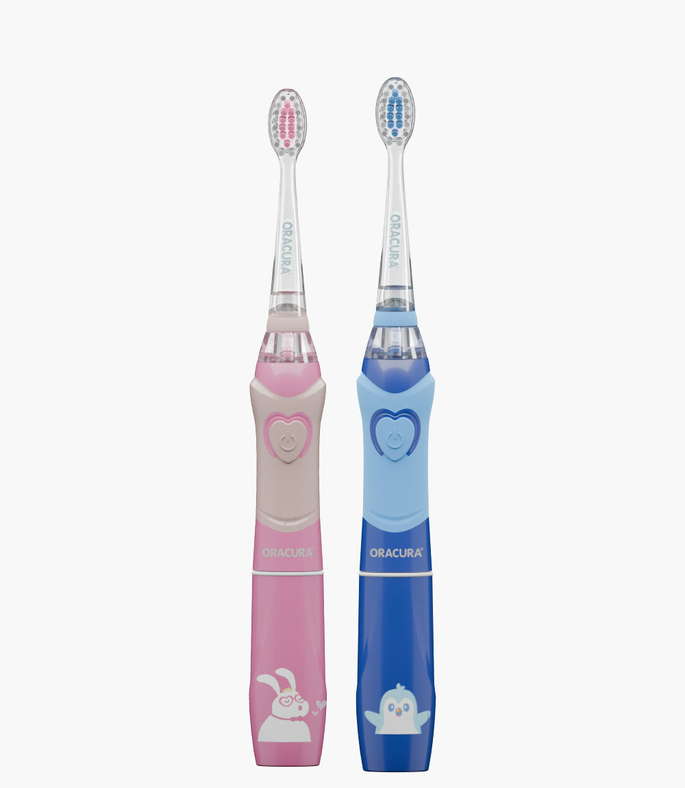 Twin Kid Combo of KSB100 Kids Sonic Battery Operated Electric Toothbrush