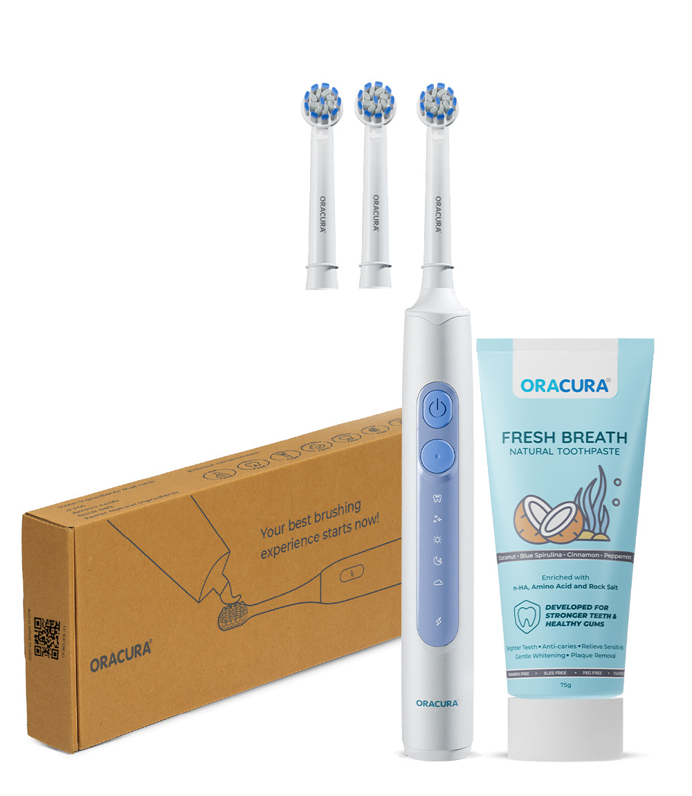 Spin Duo of OB200 Rechargeable Electric Toothbrush & Natural Toothpaste Combo