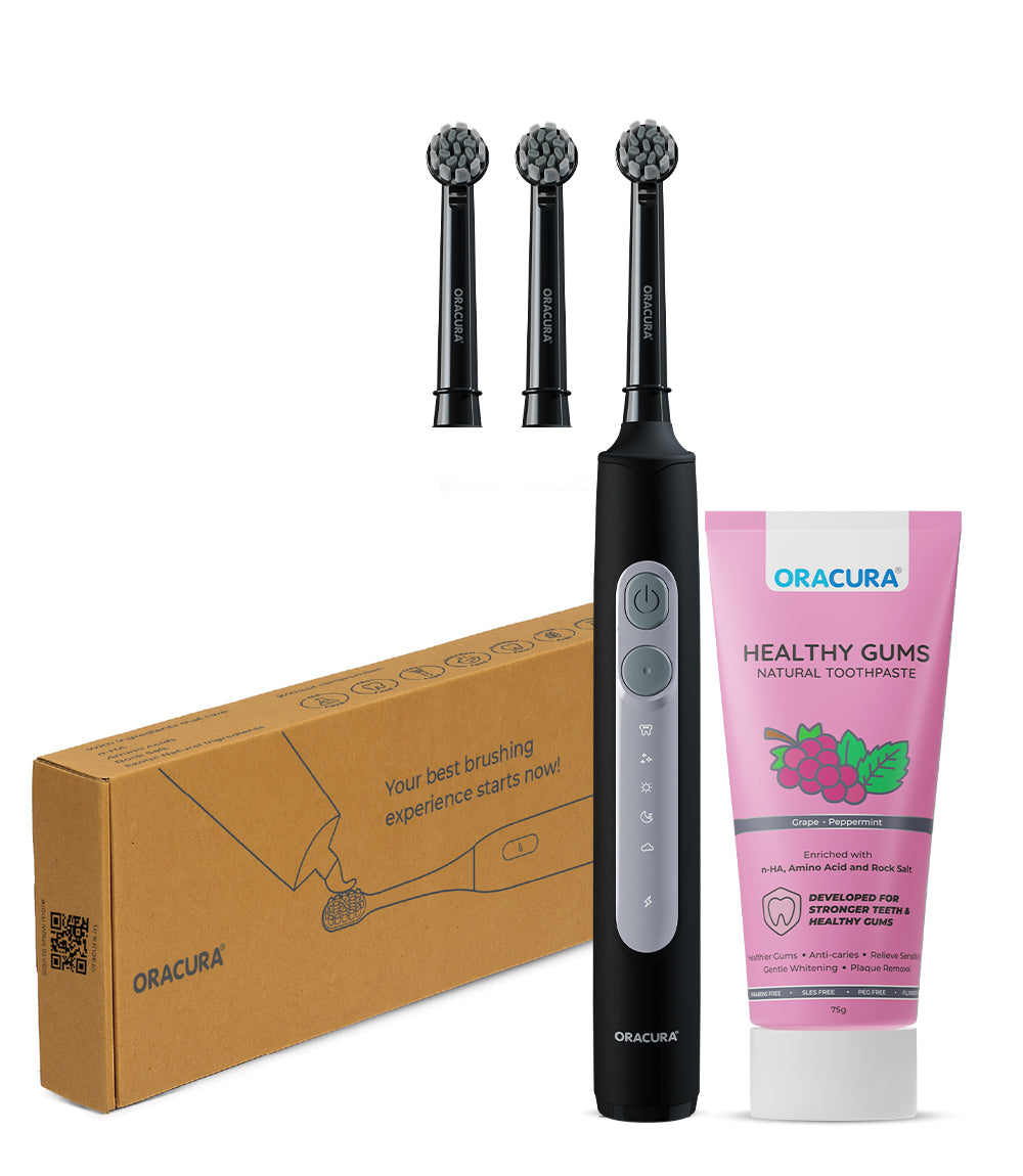 Spin Duo of OB200 Rechargeable Electric Toothbrush & Natural Toothpaste Combo