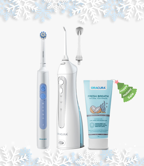 OC150 Smart Water Flosser®, OB200 Oscillating Rechargeable Electric Toothbrush  & Natural Toothpaste
